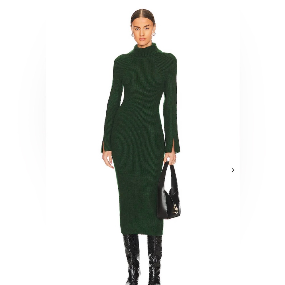 Lovers and Friends coralie knit dark green sweater dress sz M